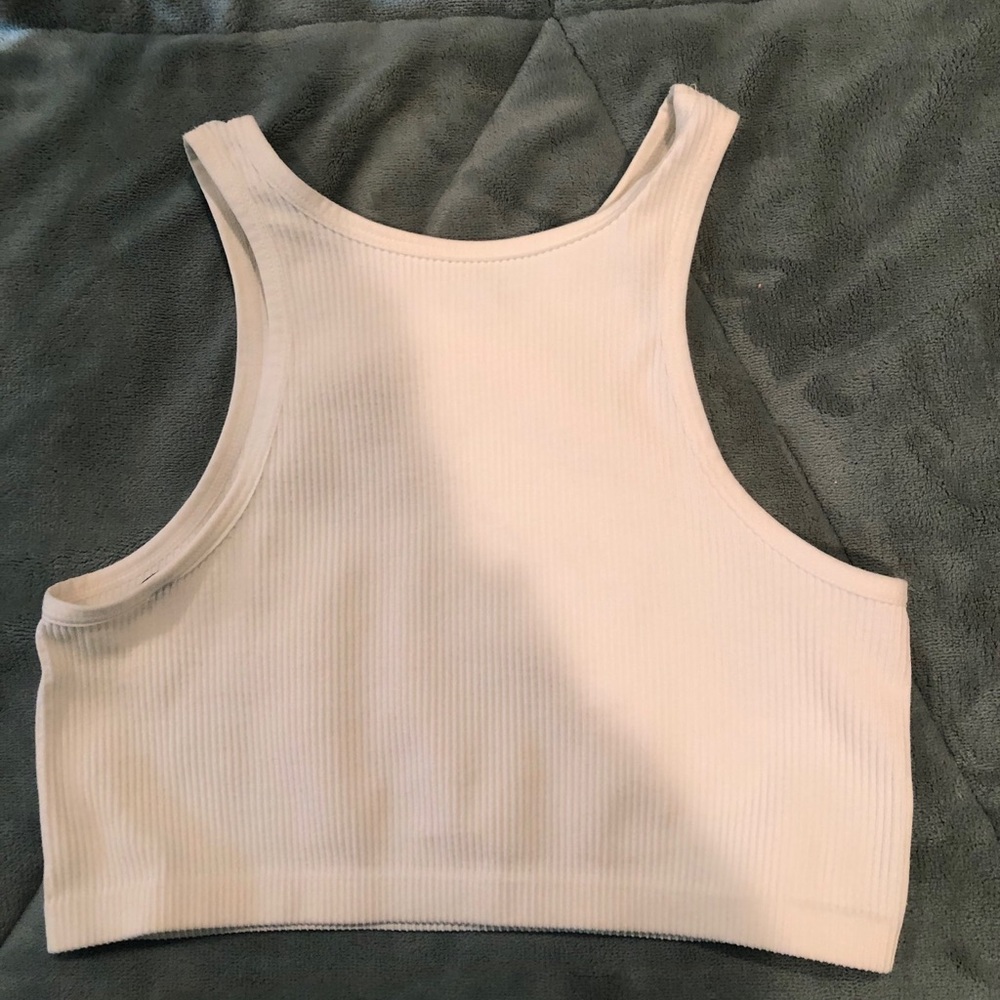 urban outfitters white halter crop top